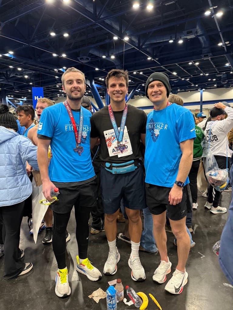 David running in a marathon
